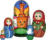 Матрешка "Гуси-лебеди" 5 персонажей (РНИ)