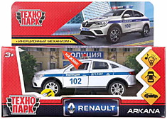 Машина металл свет-звук RENAULT ARKANA ПОЛИЦИЯ 12 см