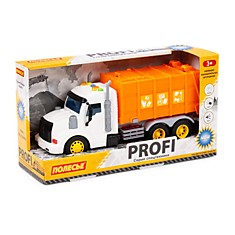 "Профи", автомобиль коммунальный инерционный (со светом и звуком) (оранжевый) (в коробке)